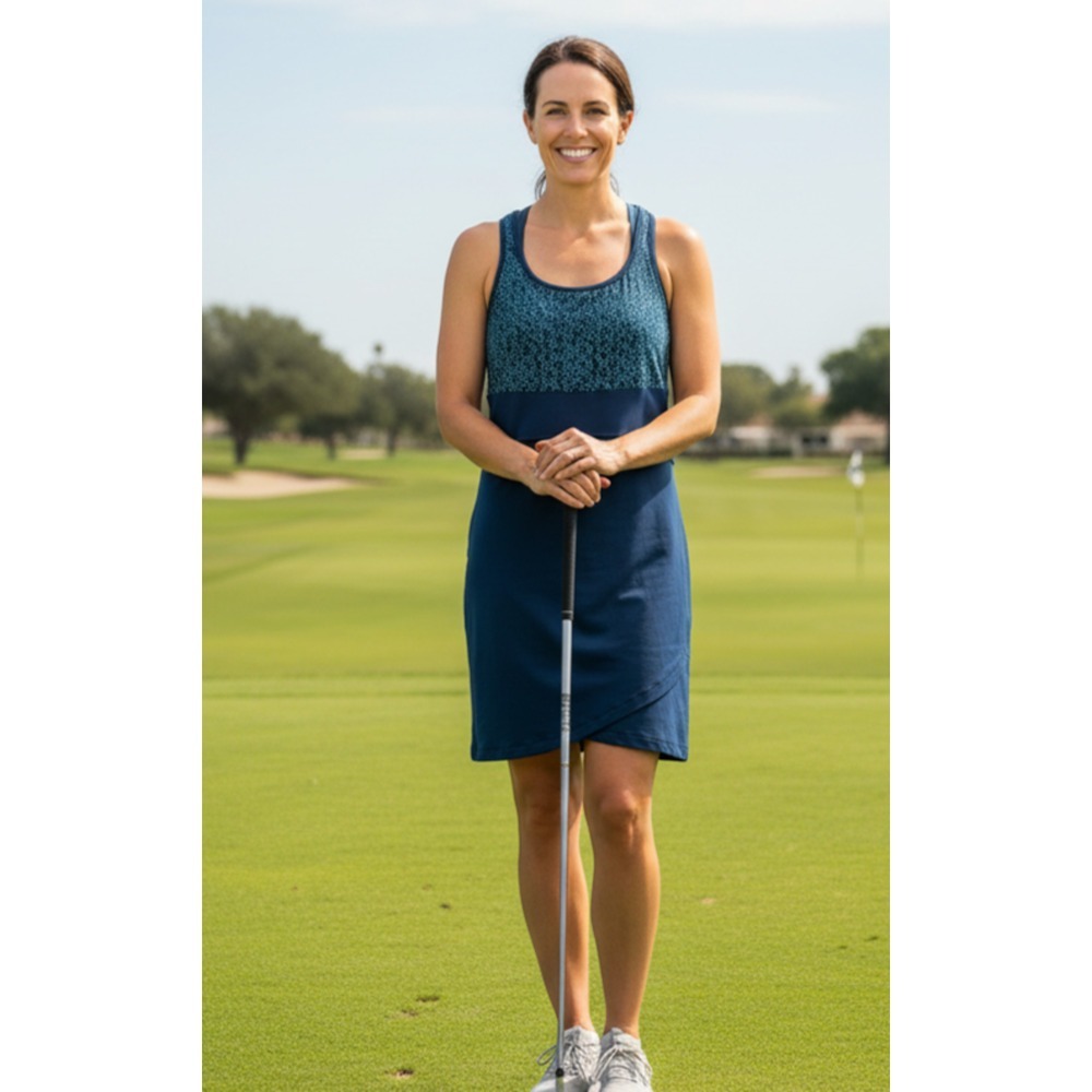 Title Nine Dress Medium Teal Skort Speed Racer Athletic Tennis Golf built in bra